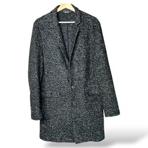 SIMONS Imported From Italy Cotton Blend Unlined Long Line Button Front Blazer M
